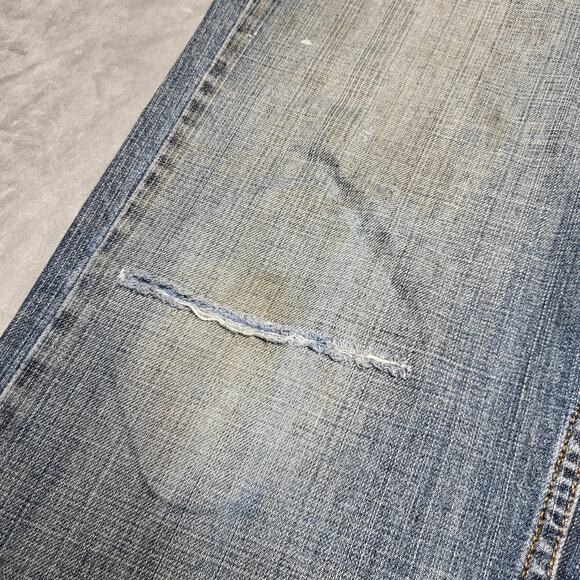 Levis 559 Jeans Mens 38x32 Blue Relaxed Straight Leg Distressed Denim Pants - Picture 5 of 10